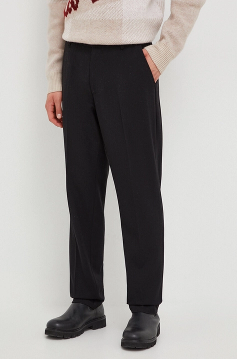 Les Deux pantaloni barbati, culoarea negru, drept