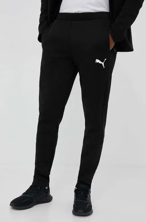 Tréningové nohavice Puma EVOSTRIPE čierna farba,s potlačou,585814