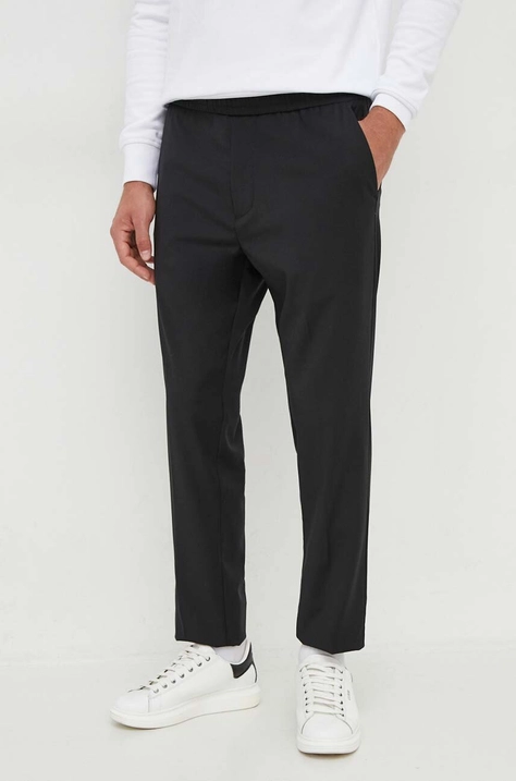 Liu Jo pantaloni din lana culoarea negru, drept