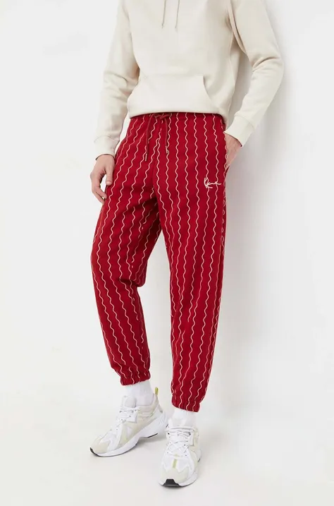 Спортивні штани Karl Kani колір червоний візерунок
