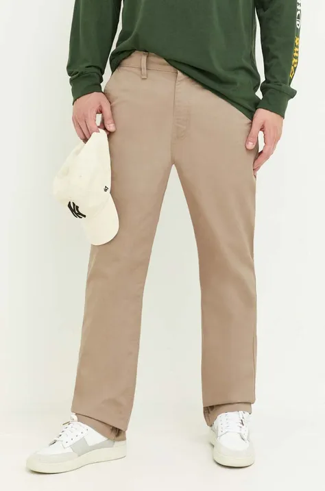 Vans spodnie męskie kolor beżowy w fasonie chinos