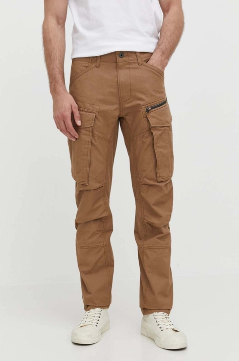 G-Star Raw pantaloni barbati, culoarea bej, cu fason cargo