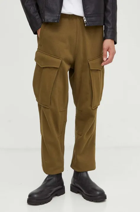 G-Star Raw spodnie dresowe kolor zielony gładkie