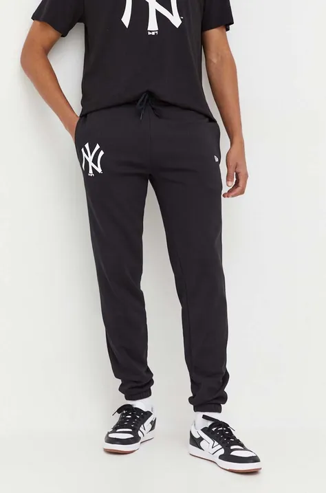 New Era spodnie dresowe kolor czarny z nadrukiem NEW YORK YANKEES