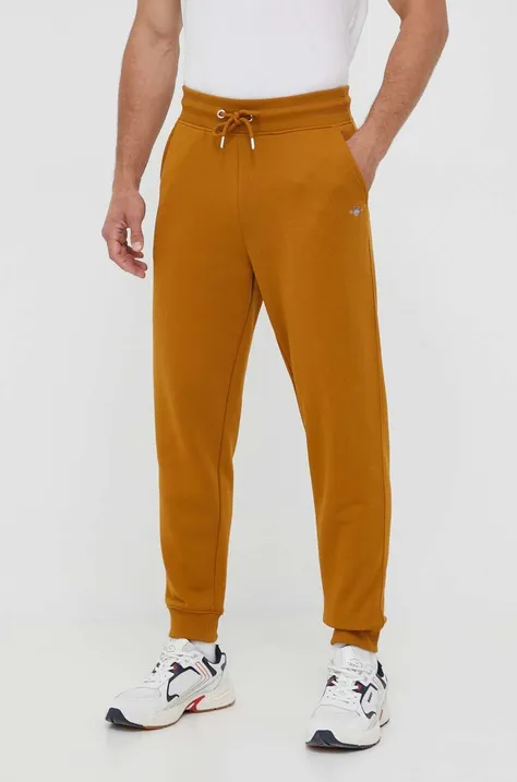 Gant spodnie dresowe kolor brązowy melanżowe