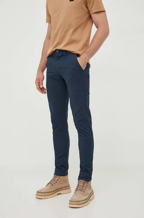 Pepe Jeans spodnie Charly męskie kolor granatowy dopasowane