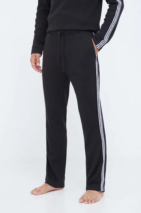 Homewear pamučne hlače Michael Kors boja: crna, s aplikacijom
