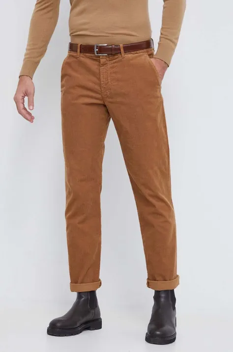 Tommy Hilfiger spodnie sztruksowe kolor brązowy proste