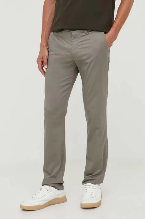 Kalhoty Tommy Hilfiger Denton pánské, šedá barva, ve střihu chinos