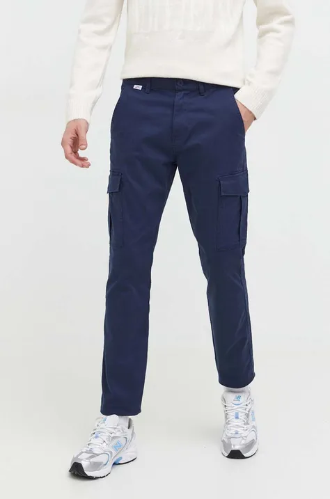 Брюки Tommy Jeans мужские цвет синий со шнуровкой