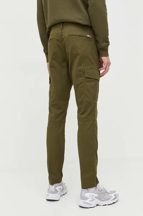 Tommy Jeans spodnie męskie kolor zielony w fasonie cargo
