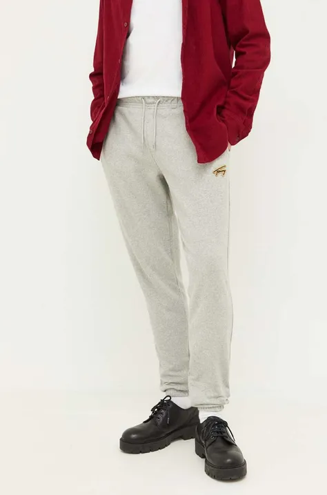 Tommy Jeans spodnie dresowe kolor szary melanżowe