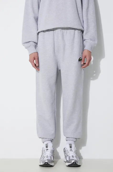 Lacoste pantaloni da jogging in cotone colore grigio
