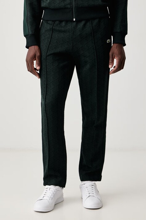 Lacoste Pantaloni de trening pentru bărbați cu bumbac verde regular waist XH1440