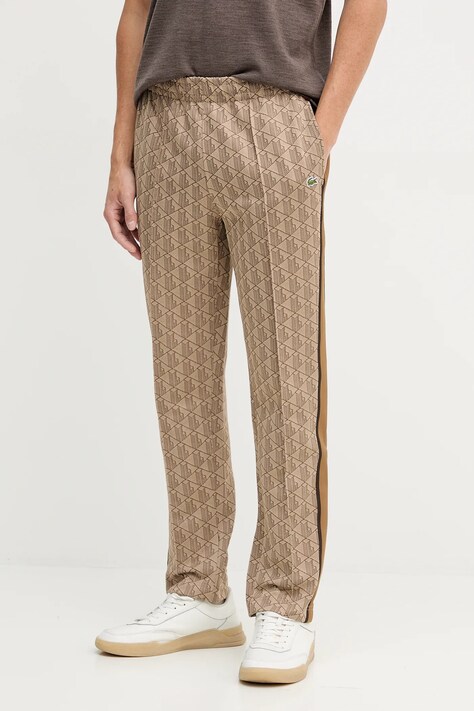 Lacoste spodnie dresowe kolor beżowy wzorzyste XH1440