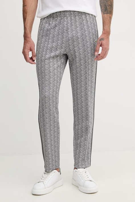 Lacoste Pantaloni da tuta con cotone da uomo grigi regular waist XH1440