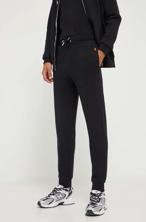 Superdry spodnie dresowe kolor czarny gładkie