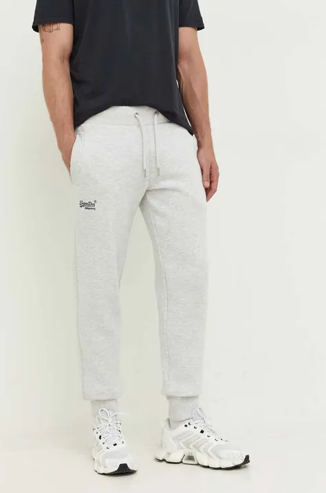 Спортен панталон Superdry в сиво с меланжов десен