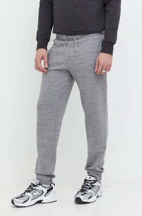 Superdry pantaloni de trening culoarea gri, melanj