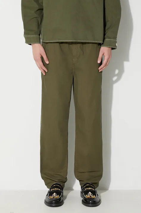 Памучен панталон Stan Ray REC PANT в зелено със стандартна кройка AW2310812