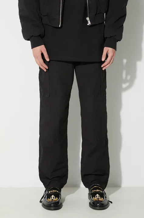 Stan Ray pantaloni de bumbac CARGO PANT culoarea negru, drept AW2310249