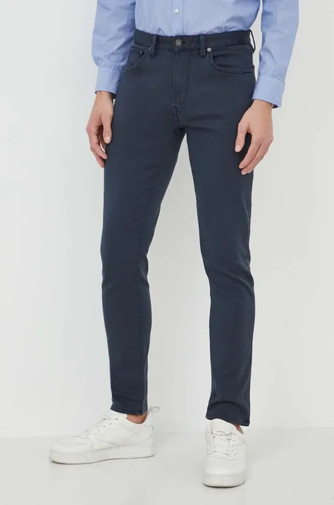 Nohavice Polo Ralph Lauren pánske, tmavomodrá farba, rovné, 710812262