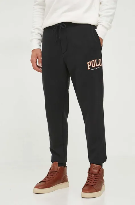 Polo Ralph Lauren spodnie dresowe kolor czarny z aplikacją