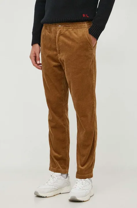 Polo Ralph Lauren spodnie sztruksowe kolor beżowy proste