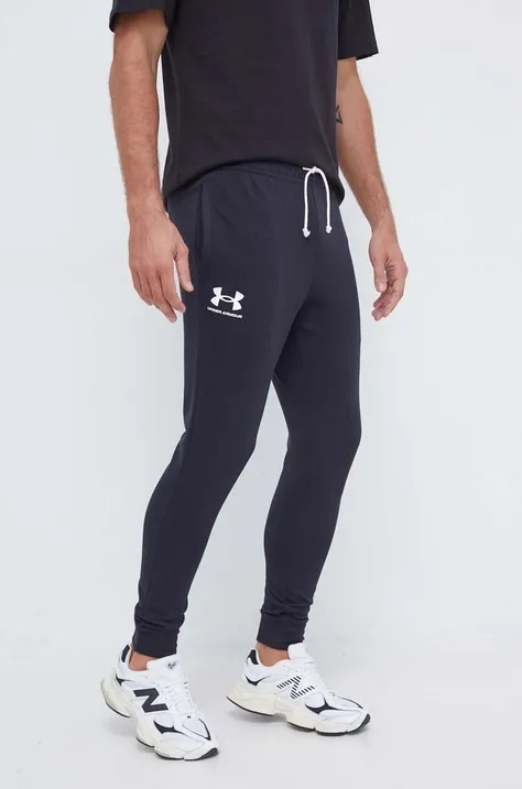 Спортивные штаны Under Armour цвет чёрный с принтом