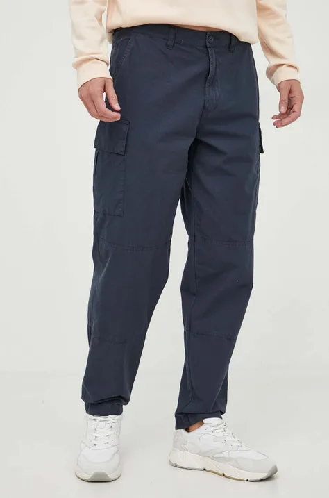 Βαμβακερό παντελόνι Barbour χρώμα: ναυτικό μπλε