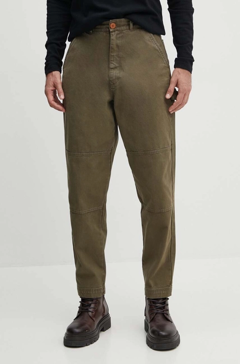 Barbour pantaloni de bumbac culoarea verde, cu fason chinos