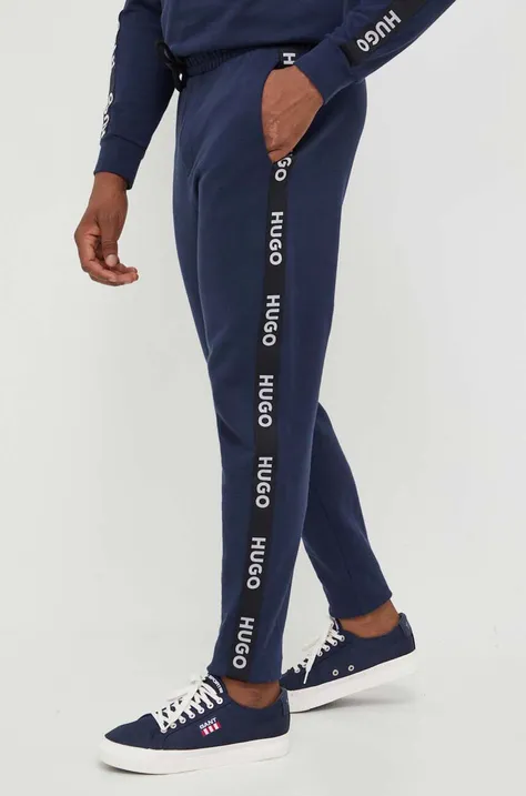 Бавовняні штани лаунж HUGO з аплікацією