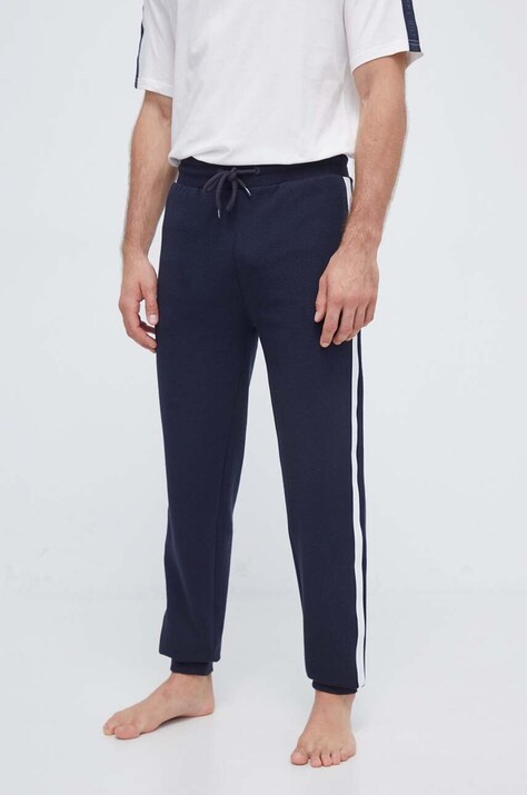 Tommy Hilfiger pantaloni de trening din bumbac culoarea albastru marin, cu imprimeu