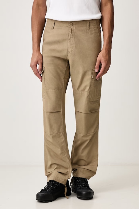 Carhartt WIP Бавовняні штани Carhartt WIP колір бежевий пряме