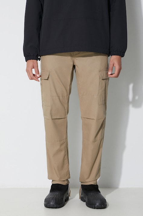 Βαμβακερό παντελόνι Carhartt WIP χρώμα μπεζ I032468.8Y02