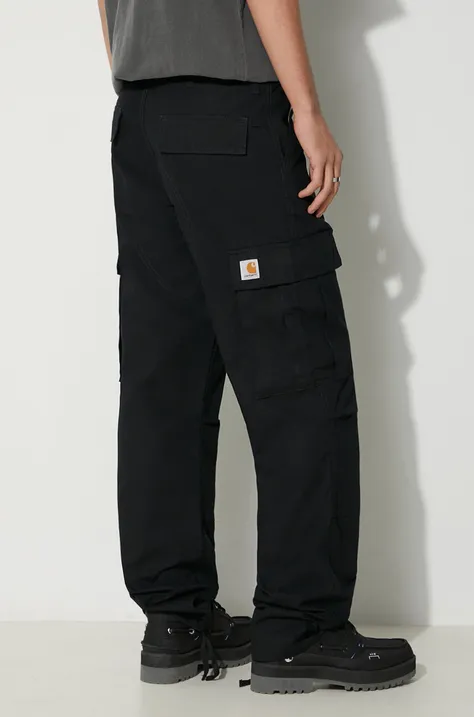 Bavlnené nohavice Carhartt WIP čierna farba, rovné