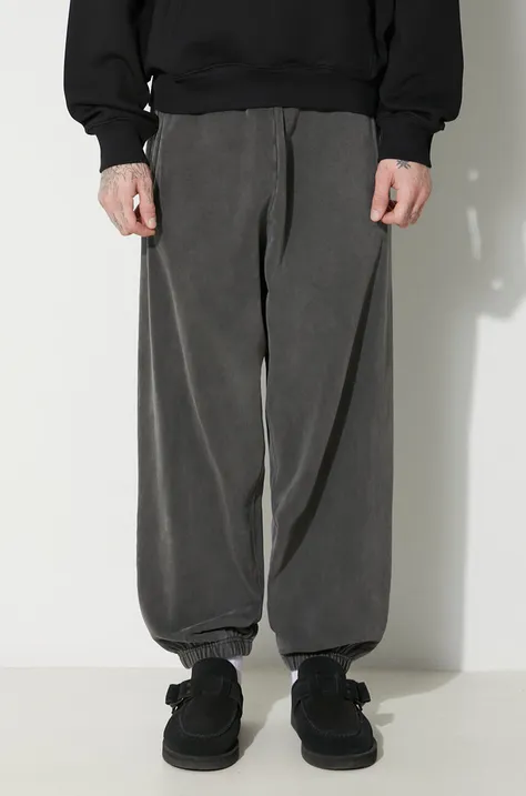 Carhartt WIP spodnie dresowe bawełniane Vista Grand Sweat Pant kolor szary gładkie I032337.0WGGD