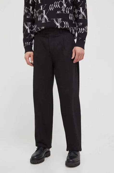 Calvin Klein Jeans spodnie męskie kolor czarny proste