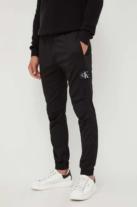 Calvin Klein Jeans pantaloni barbati, culoarea negru