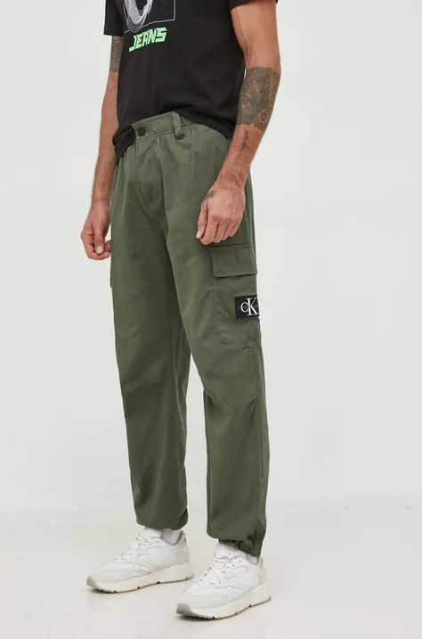 Hlače Calvin Klein Jeans moški, zelena barva