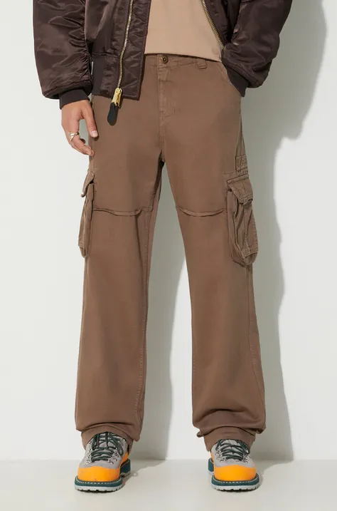 Памучен панталон Alpha Industries Jet Pant в бежово със стандартна кройка 101212.183