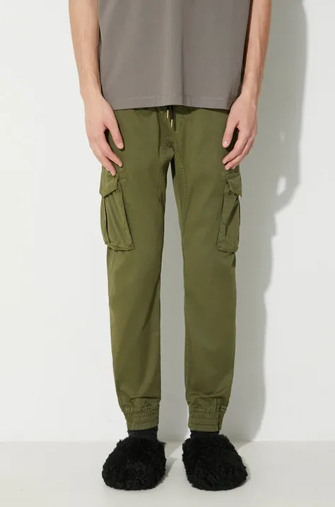 Alpha Industries pantaloni bărbați, culoarea verde