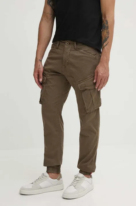 Alpha Industries trousers men's brown color