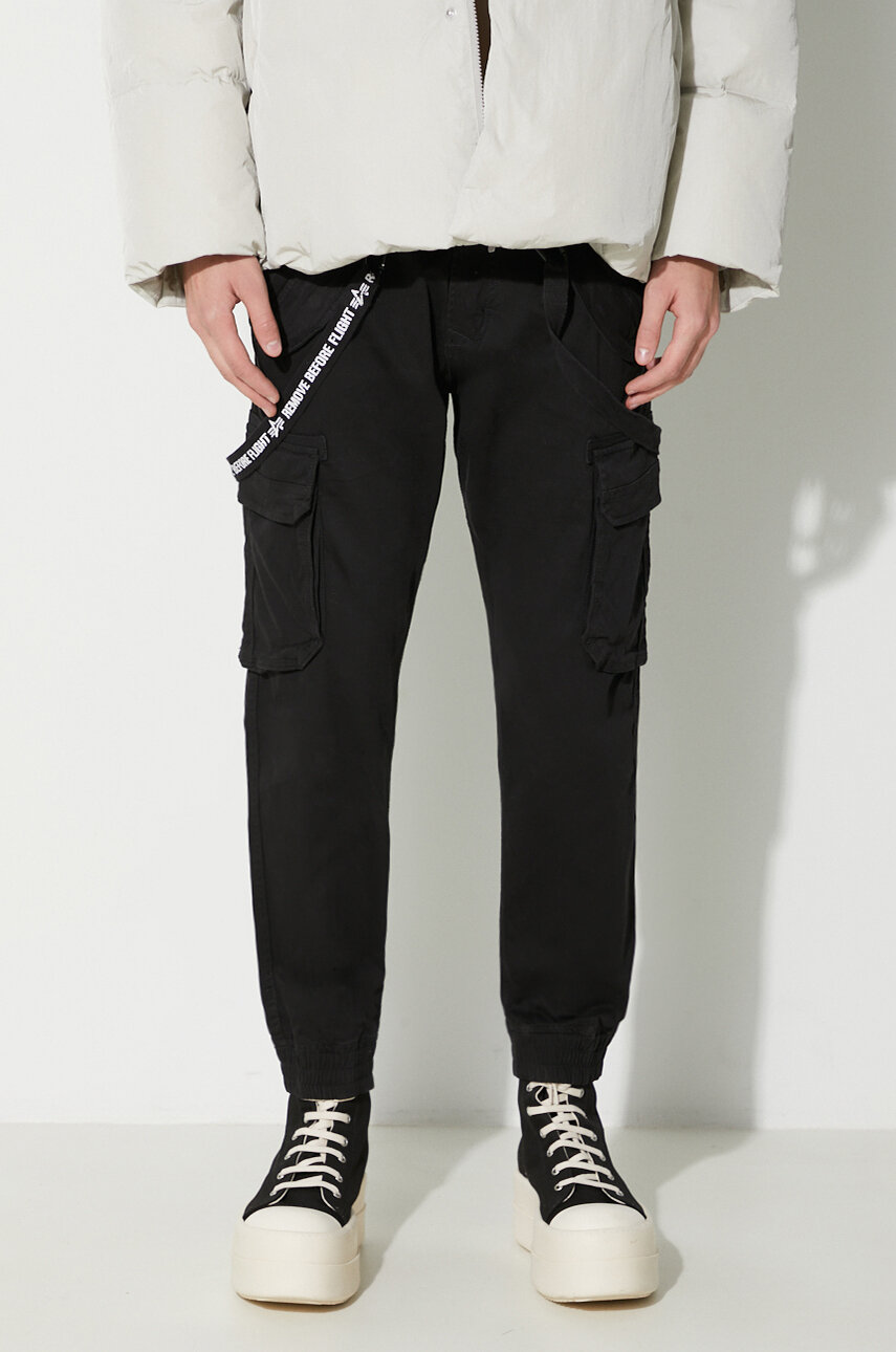 Alpha Industries pantaloni bărbați, culoarea negru