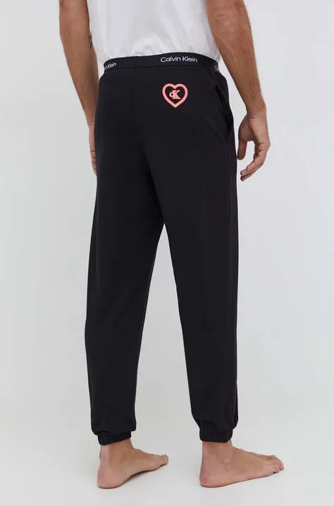 Памучен спортен панталон Calvin Klein Underwear в черно с изчистен дизайн
