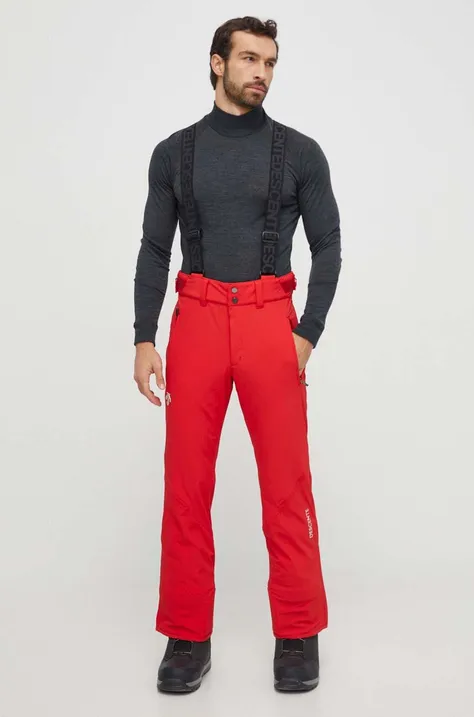 Smučarske hlače Descente Swiss rdeča barva