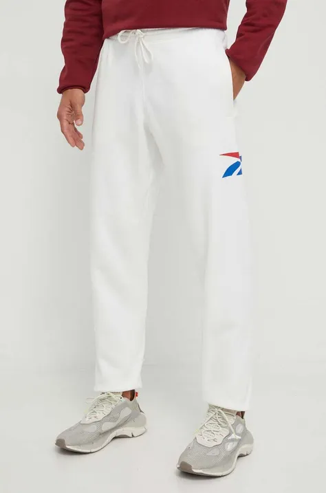 Reebok Classic spodnie dresowe kolor biały z nadrukiem