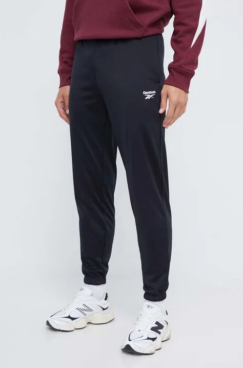 Спортен панталон Reebok в черно с изчистен дизайн