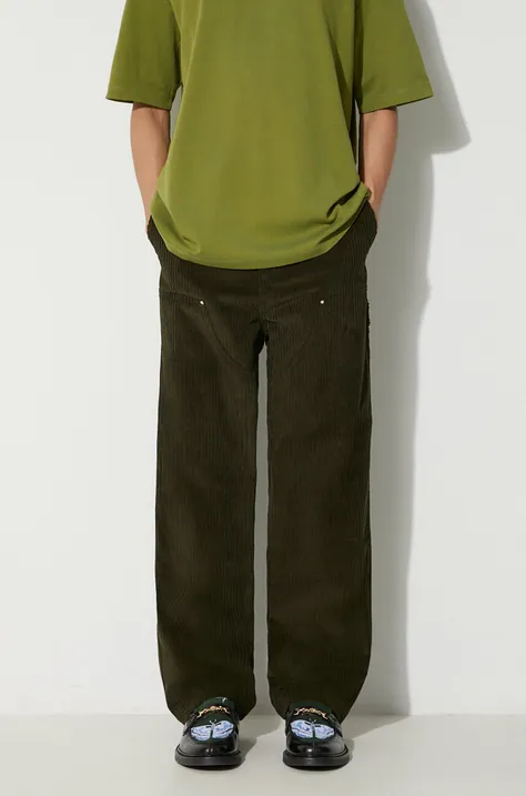 Вельветовые брюки Drôle de Monsieur Le Pantalon Charpentier Corduroy цвет зелёный прямые C-BP126-CO079-DGN