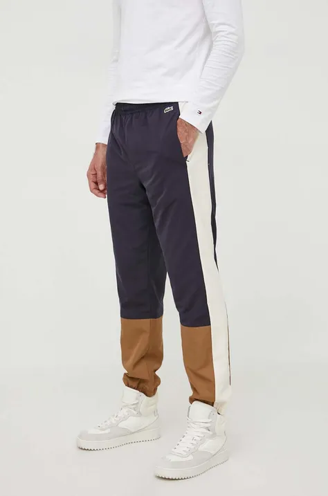 Lacoste spodnie dresowe kolor granatowy wzorzyste